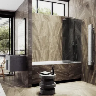 Шторка на ванну MaybahGlass MGV-82-5у 80см хром матовый